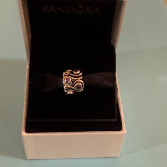 PANDORA ALE 925 Sterling Silver Fantasy Swirls Pink CZ Oval Lights Charm - Picture 4 of 4